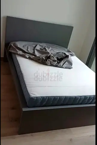 Ikea king size bed with mattress and storage drawers
