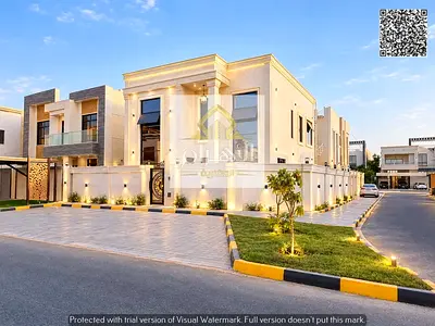 Luxury Corner Villa for Sale in Al-Aliya, Ajman | 5 Master Bedrooms | Private Pool | Two Floors | Registration and Ownership Transfer Fees Included