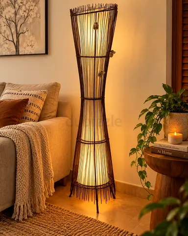 Wicker-Style Floor Lamp