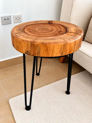 2 x Bedside Table / Coffee Table - Solid Mango Wood Rustic Look