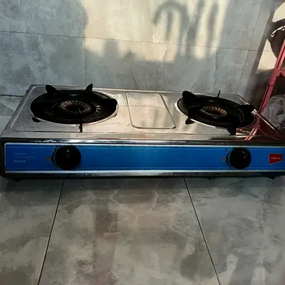 Double Burner Stainless Steel Gas Stove - Portable 2-Burner