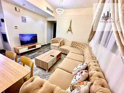 Sharjah, Al Naba'ah Apartment comprising one bedroom, a living room, a kitchen, and a bathroom. Super deluxe furnishing. Price: (internet include