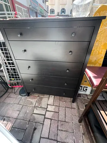 Black Five Drawer Chest Dresser