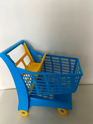 Blue and Yellow Kids Toy Shopping Trolley