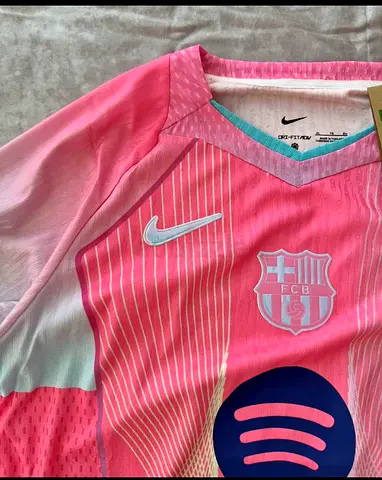 Brand New FC Barcelona Pink Away Football Jersey (Men's) - Size Tag Attached