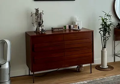West Elm Mid Century solid wood, Gemini Dresser, with 6 drawers