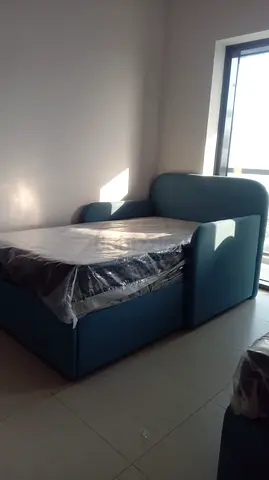 Single upholstered bed with storage - like new