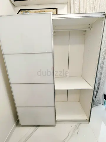 White Sliding Door Wardrobe / Armoire - Good Condition