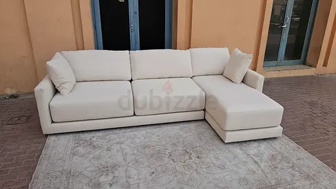 Crate&Barrel L Shape Sofa Beige Excellent Condition