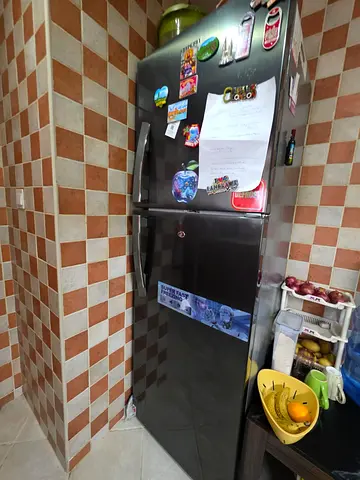 271 litres Used double-door stainless steel refrigerator - good condition