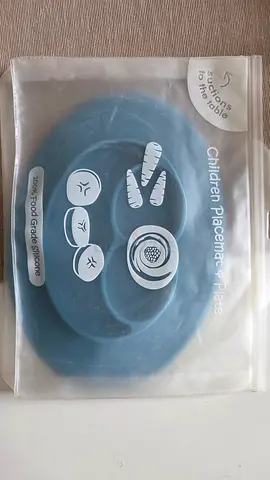Kids Silicone Suction Placemat & Divided Plate – Blue