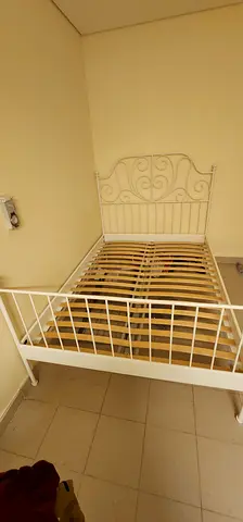 White Metal Single Bed Frame with Headboard and Footboard