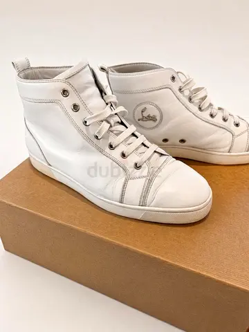 Labouton White leather high-top sneakers (pre-owned) - size UK 9