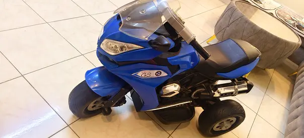 Kids electric ride-on motorcycle quad bike - blue