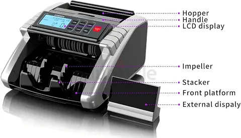 Aneken AL1000 Mixed Denomination Money Counter with Counterfeit Detection. New. Unused. AED 365 Only