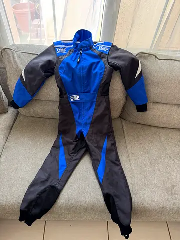 OMP Kids Karting Suit (Blue) — Grade 1