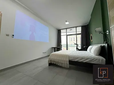 Furnished 1BR Apartment | Shamal Waves JVC | City & Skyline Views