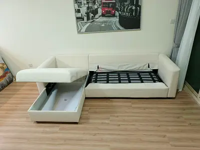 Ikea vimle beige color lshape sofabed with storage