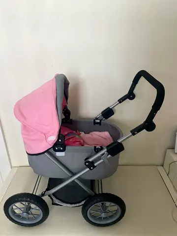 Grey and Pink Pram Stroller for Baby