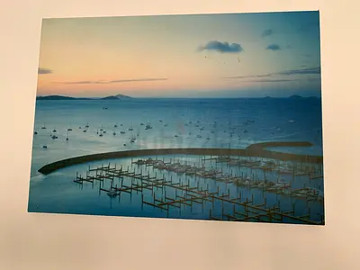 Seascape Canvas Wall Art - Marina Sunset Print
