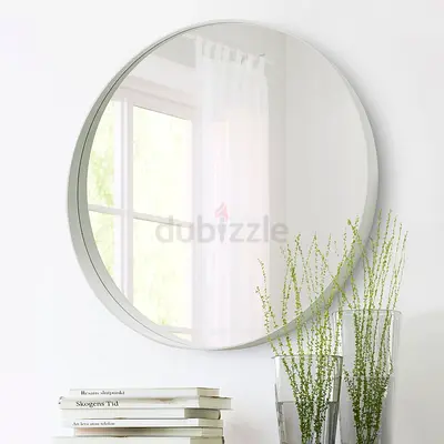 IKEA ROTSUND Round Wall Mirror, 80 cm - White frame, Excellent condition