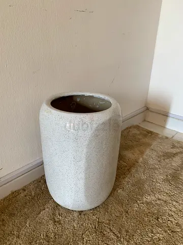 White Speckled Ceramic Planter Pot - large