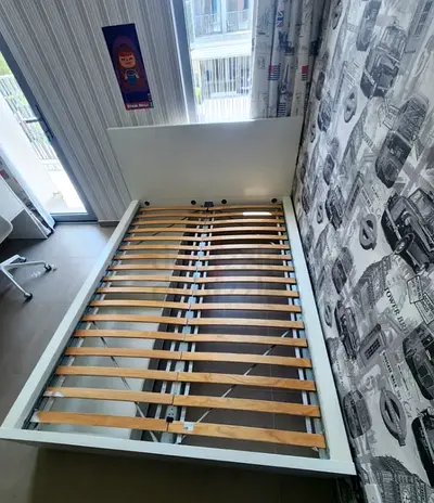 Ikea king size bed with mattress and storage drawers