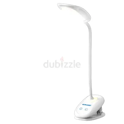 White LED Clip-On Desk Lamp with Flexible Neck
