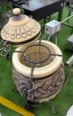 Traditional Ceramic Tandoor Oven with Stand and Lid - new