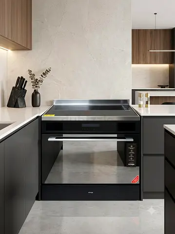 Omega OFOIC909B 90cm Induction Cooker – Black Glass Cooktop | Digital Display