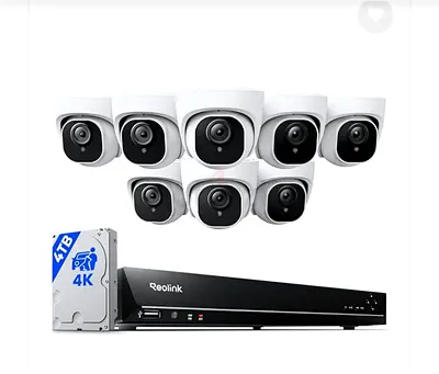 REOLINK 16CH 4K Security Dome Camera System with 4TB HDD RLK16-800D8