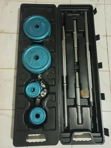 Adjustable Dumbbell Set with Bars and Plates in Carry Case