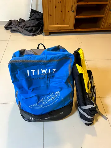 Inflatable Kayak with Carry Bag and Air Pump - Used, in Great Condition