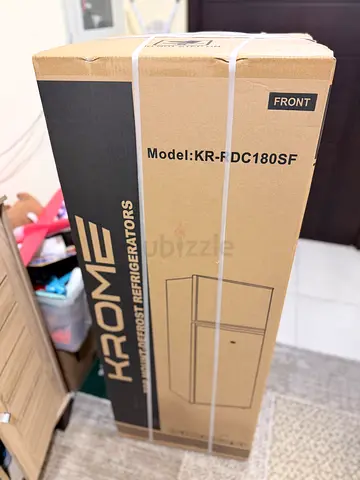 Krome Double-Door Refrigerator (Boxed) - Model KR-FDC180SF