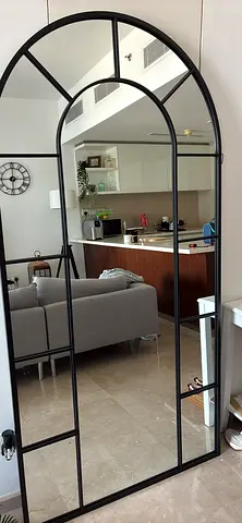 Large Arched Window Pane Floor Mirror