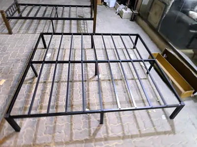 Metal king size bed frame - sturdy slatted base