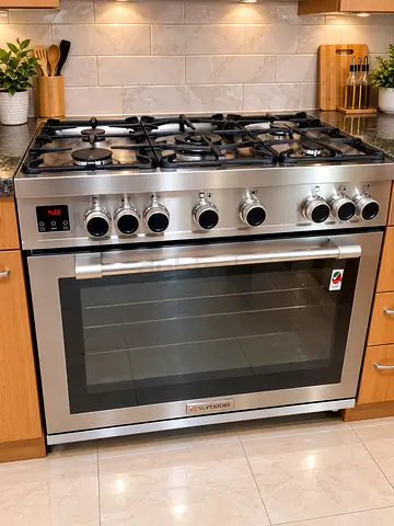TecnoGas 5 Burners Full Gas Digital Cooking Range Sam Like New Condition 90cm