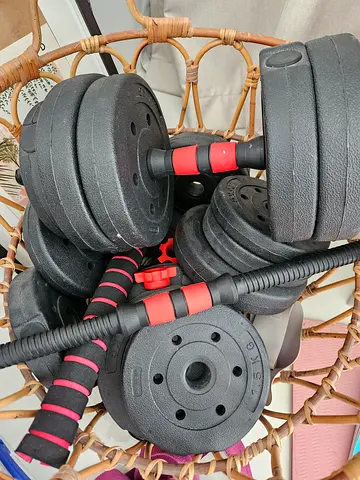 30kg dumbell and barbell weightlifting set