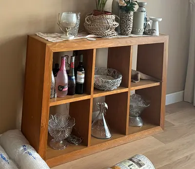 Wooden 6-Cube Storage Shelf and Display Unit, two pieces