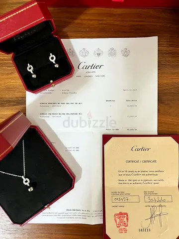 Cartier Himalaya Earrings and Necklace Set with Original Papers