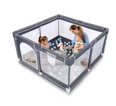 Baby Playpen NEW Play Yard with Mesh Sides - Grey