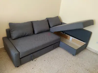 Ikea L Shape Sofa cum bed with big storage in L