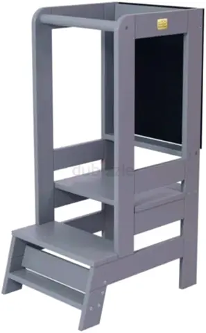 Wooden Learning Tower / Toddler Kitchen Helper - Grey