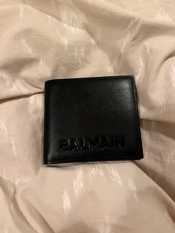Black Balmain leather bi-fold wallet