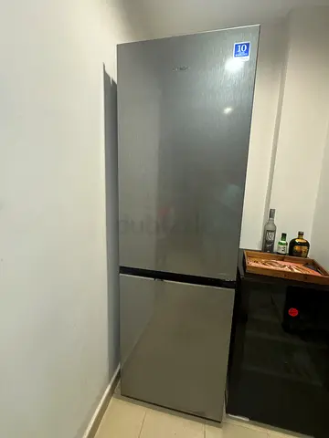 Silver two-door refrigerator - good condition