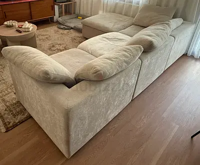 Light beige 3-seater modular L-Couch sofa in okay condition - Price negotiable