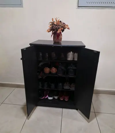 Compact Dark Wood Shoe Cabinet / Storage Unit (Great Condition)