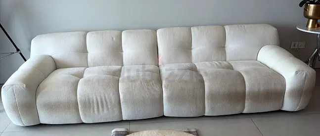 Used cream modular lounge sofa (4-seat units) - comfortable bubble
