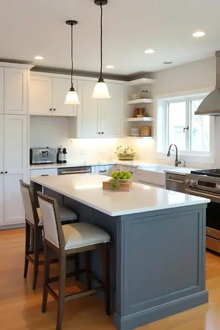 Modern kitchen island marble top custom made