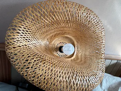 Handwoven rattan pendant lamp / woven bamboo ceiling light